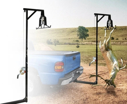 HECASA Hitch Mounted Deer Hoist Hitch Game Hoist 600lb Winch Swivel with Gambrel