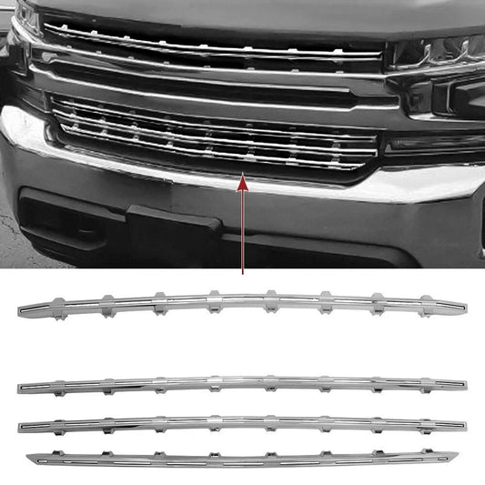 Grill Cover For Chevy Silverado 1500 2019-2022 Snap On Grille Overlay Chrome