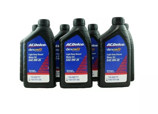 7x AC DELCO 3.0L LM2 DURAMAX DIESEL 0W-20 DEXOS D APPROVED OIL 19370138 10-9277