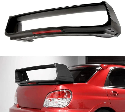 HECASA Trunk Spoiler Wing W/ Brake Light For Subaru Impreza WRX 4-Dr 2002-2007