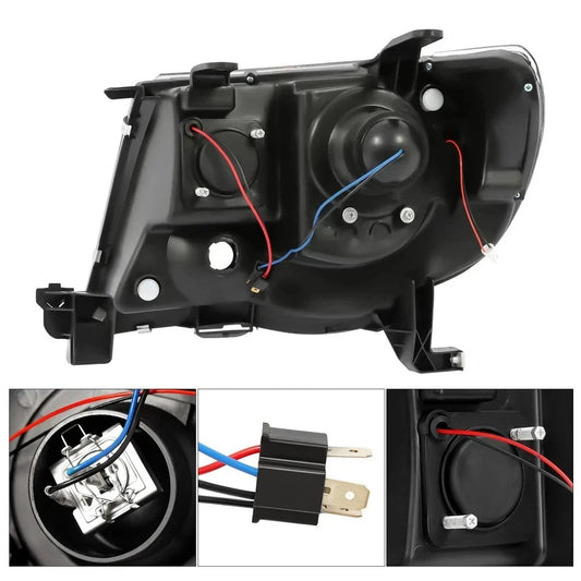For 2005-2011 Toyota Tacoma LED Tube Black Projector Headlights Right & Left DOT