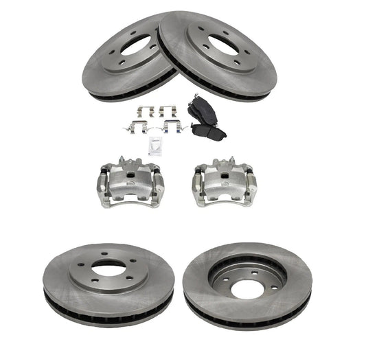 Front Brake Calipers Ceramic Pads & Rotors Fits 2013-2019 Nissan Sentra