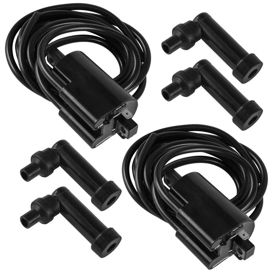2x Ignition Coil With Spark Plug Caps For Yamaha Radian 600 YX600 1986 1987 1988
