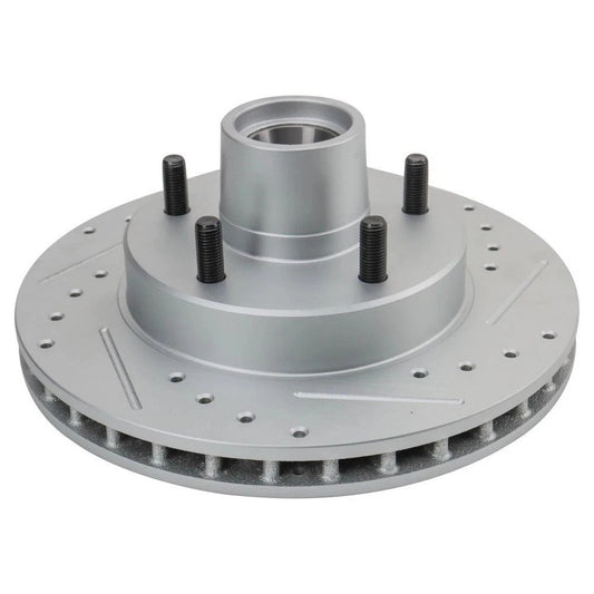 Performance Brake Rotor Drilled & Slotted Coated Front Pair for Chevy