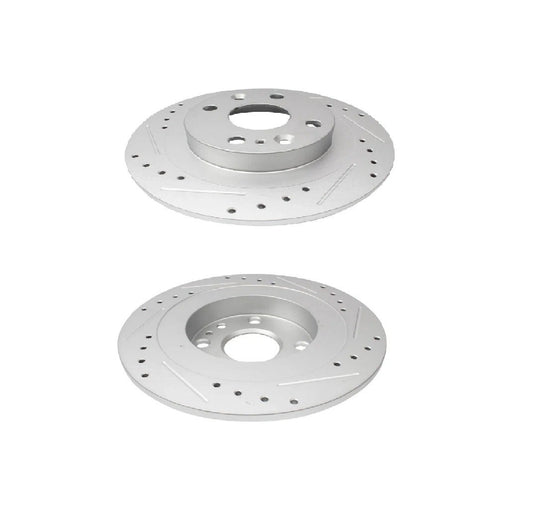 Rear Performance Drilled Slotted G-Coated Rotor Pair for Mazda Ford