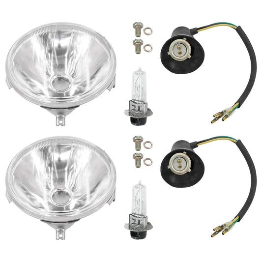 Caltric Headlights & Halogen Bulbs For Yamaha Banshee 350 YFZ350 1989-1995