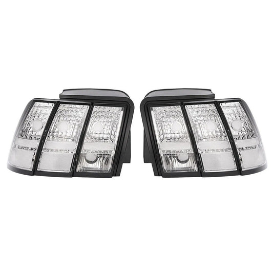 HECASA For 1999-2004 Ford Mustang All Clear Left+Right Tail Lights Sequential