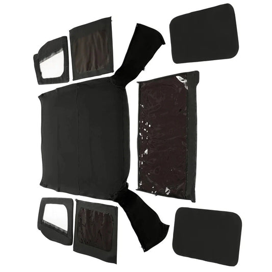 Convertible Soft Top FOR HALF DOORS Black 9870217 For 87-95 Jeep YJ Wrangler