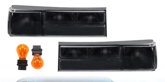 HECASA Smoked Tail Lights Brake Lamps For Ford Mustang 1987-1993 w/Bulbs DOT/SAE