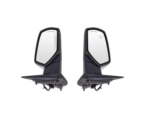 Mirror Power Folding Heated Memory Signal Puddle Chrome Pair Set for GM Pickup