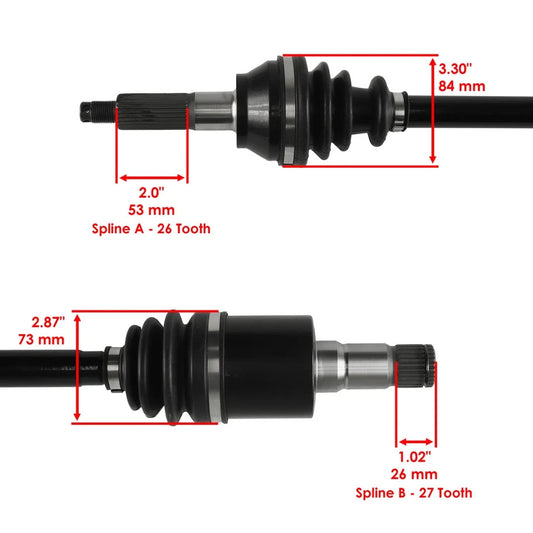 Rear LH/RH CV Axle for Polaris Ranger 700 500 4X4 EFI 07-09 / 800 6X6 EFI 10-16