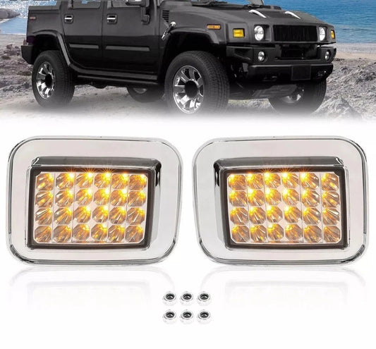 LED Corner Signal Lights Parking Lamps Fit For 2003-09 Hummer H2 2005-08 H2 SUT
