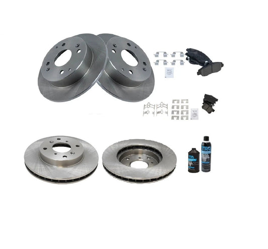 Front & Rear Ceramic Brake Pad & Rotor Kit w/Chemicals for Honda Acura