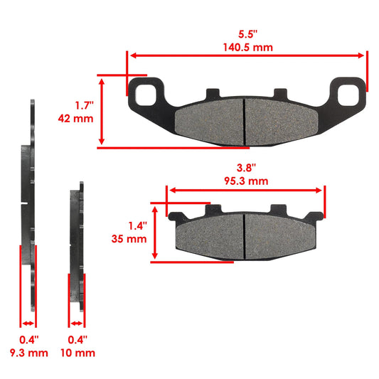 Front Rear Brake Pads for Kawasaki EX250 Ninja 250R 1988-2007 Front Rear Pads