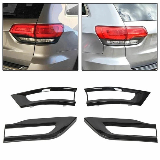 Gloss Black Tail Light Lamp Cover Trim Bezels for Jeep Grand Cherokee 2014-2021