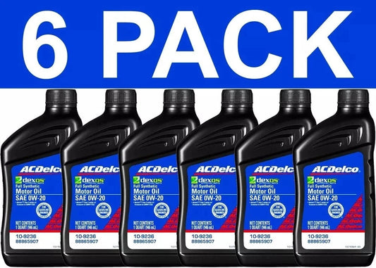 6 Pack AC Delco 10-9236 Fully Synthetic SAE 0W-20 Gen 2 Dexos1 Motor Engine Oil
