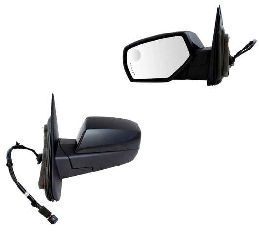 Mirror Power Fold Heated Memory Signal Puddle Smooth Black Left LH for GM Pickup