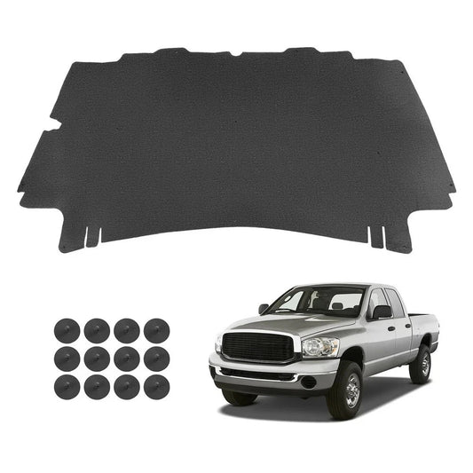 For Dodge Ram 1500 2500 3500 2002-2009 Hood Insulation Pad Heat Blanket & Clips