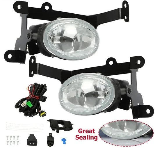 Pair Clear Lens Bumper Fog Light Lamp Assembly For Honda Civic 2-Door 2006-2008