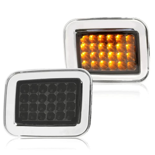 Smoked Amber LED Corner Turn Signal Lights Parking Lamps For Hummer H2 03-09