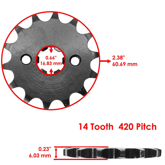 Caltric Drive Chain and Sprockets Kit for Kawasaki KLX110 2002 2003 2004 - 2009