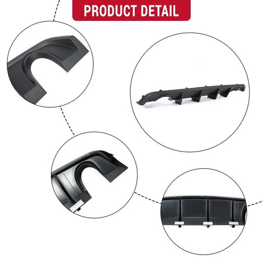 Matte Painted Rear Bumper Diffuser For 2012-2014 Dodge Charger SRT8 Lip Spoiler