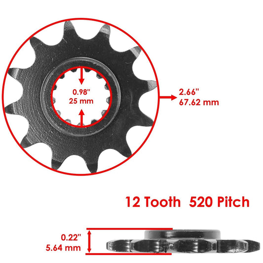 Drive Chain W/Front Rear Sprockets Kit for Kawasaki KSF250A Mojave 250 1987-04