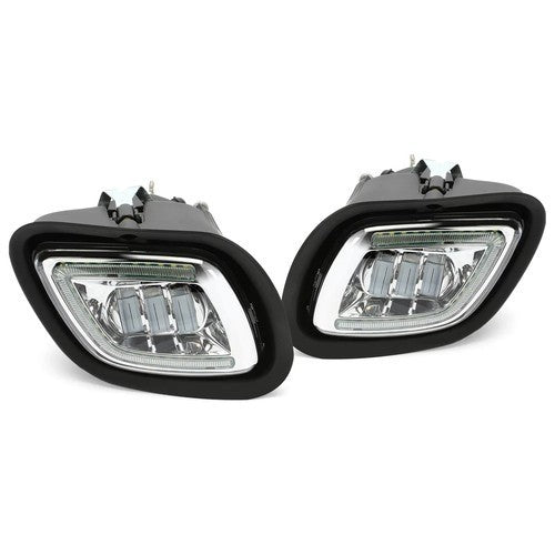 HECASA LED Projector Fog Lights Chrome Set For 08-17 Freightliner Cascadia LH+RH