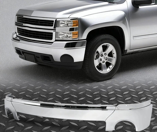 For 07-13 Sierra 1500 Truck Chrome Front Bumper Face Bar W/ Fog Light Holes