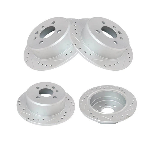 Performance Brake Rotor Drilled Slotted G-Coated Rear Pair for BMW 3