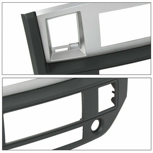 Radio Double Din Dash Install Bezel Kit Silver Slate Gray Fits 2006-09 Dodge Ram