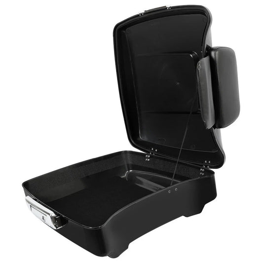 Black Chopped Pack Trunk Backrest For Harley Touring Street Road Glide 2014-2026