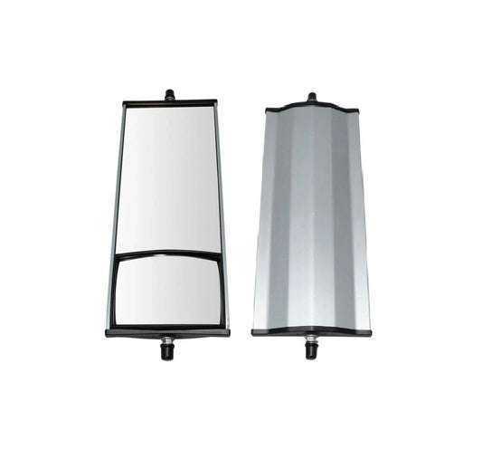 16" x 6.5" Aluminum West Coast Mirror Pair w/ Convex Glass for HD Semi Truck