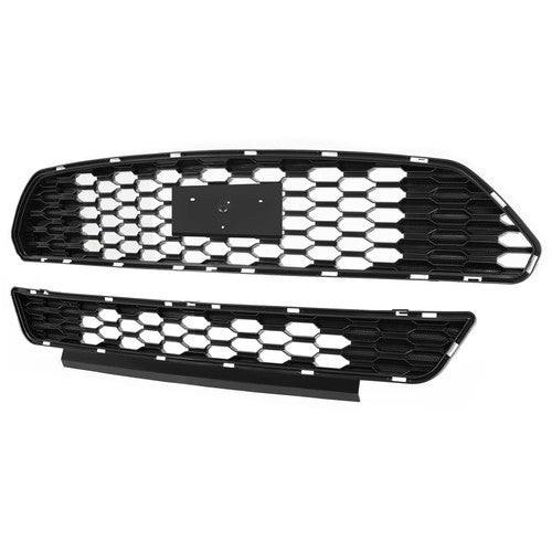 HECASA Front Bumper Grille Grill Upper&Lower For Ford Mustang 2015 2016 2017 GT