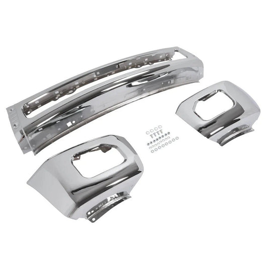 Chrome Front Bumper For 2011-2016 Ford F250 F350 Super Duty w/ Fog Light Hole
