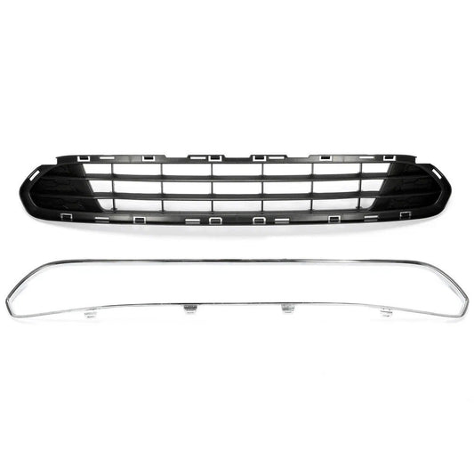 For Ford Fusion 10-12 Front Bumper Lower Grille Black W/Chrome Molding Trim Kit