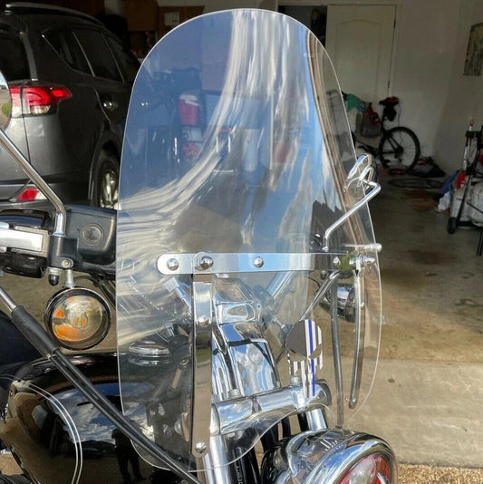 Motorcycle Large Clear Windshield For Harley Honda Magna Shadow Spirit 19"x17"