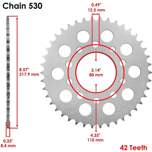 Red O-Ring Drive Chain & Sprockets Kit for Honda CBR1000F Hurricane 1989-1995