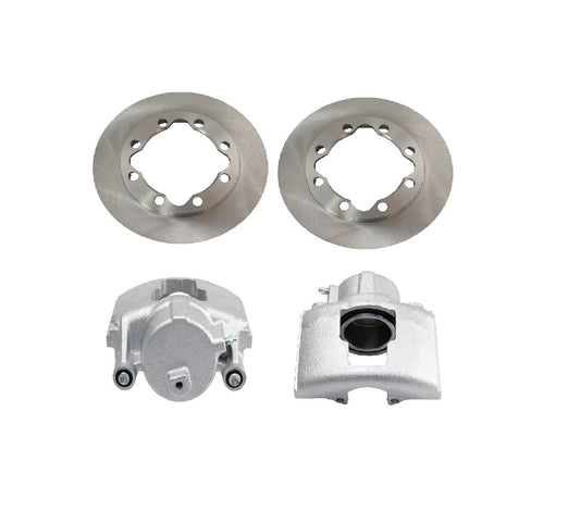 Front Brake Calipers Ceramic Pads & Rotors Fits 91-00 K3500 94-99 Ram 2500 3500