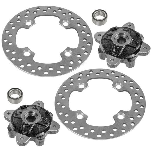 Front Left Right Wheel Hub Disc Rotor Bearing for Polaris RZR 4 XP 900 12-2014