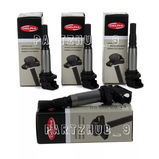 For Mini 09-15 Cooper S 4x Ignition Coil with Spark Plug Connector Delphi OEM