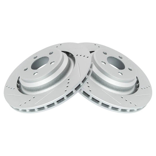 Rear Posi Ceramic Brake Pad & Performance Drilled Slotted Coated Rotor Kit