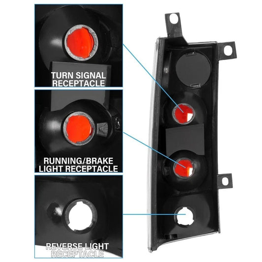 HECASA For GMC Savana/Chevrolet Express 1500 2500 3500 96-02 Tail Lights Lamps