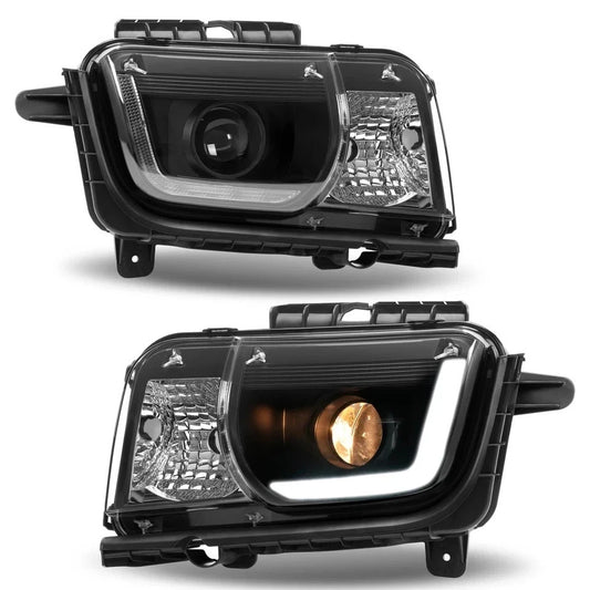 HECASA LED DRL Projector Headlights Lamps For Chevy Camaro 2010-2013 LH&RH Side