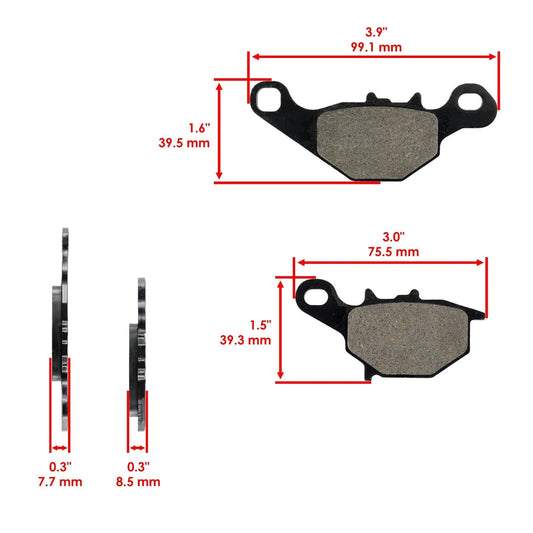 Caltric Front and Rear Brake Pads for Suzuki RM85 RM85L 2002 2003 2004