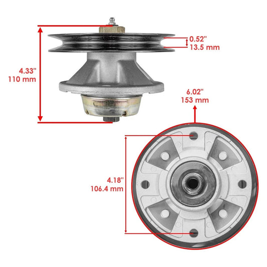 48" Deck Spindle w/Pulley Blade Kit for John Deere GT242 GT262 GT275 LX186 LX188