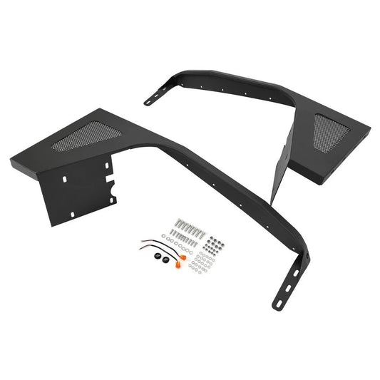For Jeep Wrangler TJ 1997-2006 Front Fender Flares Guard Steel +LED Eagle Light