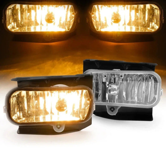 LH & RH Clear Fog Lights Driving Bumper Lamp For Ford F-150 F-250 1999-2003 2004