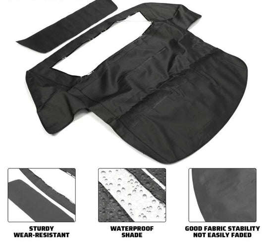 HECASA Black Convertible Soft Top W/ Clear Window For Chevy C4 Corvette 1994-96