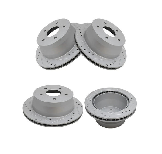 Performance Drilled Slotted Rear Coated Brake Rotor Pair for Chevy S10